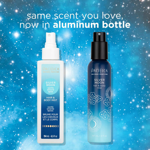 Pacifica Moon Hair and Body Mist, Silver Body Mist for Women, 6.5 oz