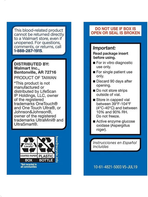Blood Glucose Test Strips - 50 Count for Glucose Monitor Kit, Compatible with OneTouch Meters, Reliable Readings