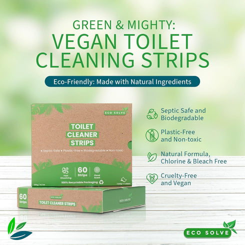 Toilet Bowl Cleaner Strips, Eco-friendly Non-toxic Septic Safe, Natural Toilet Bowl Cleaner for Quick Easy Cleaning,