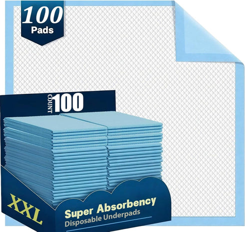 Warmify 100 Count Disposable Bed Pads 30" x 36" for Adults, Kids &