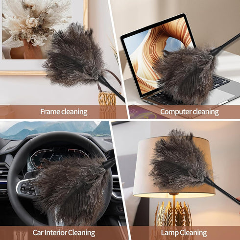 AYNEFY Mini Duster, Handmade Washable Reusable Duster for Office, Home, Car Dusting