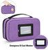 CURMIO Insulated Diabetic Supplies Travel Case, Double Layer Cooler Bag with Detachable Pouches, Purple
