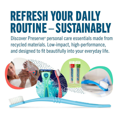 Preserve POPi Shave 5 Razor System - Made with Recycled Ocean Plastic and 5-Blade Cartridge, Neptune Green