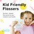 Unflavored Kids Floss, No Fluoride Dual Line Dental Floss Picks, Colorful Floss Sticks Design, 240 Count with Travel