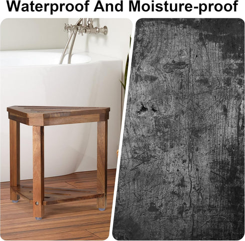 Dozesheep Acacia Wood Shower Stool for Shaving Legs, Shower Foot Rest with Storage Shelf for Inside Small Shower
