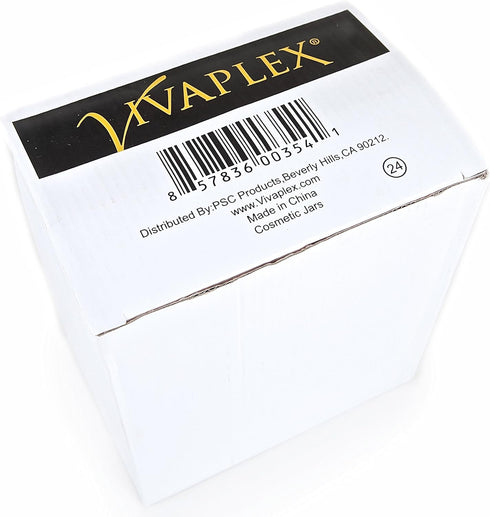 Vivaplex, 24, White, 2 oz Cosmetic Jars, with Liners and Dome Lids by Vivaplex