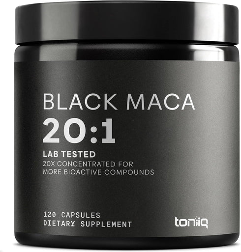 Toniiq Black Maca Root - Ultra High Potency 20:1 Extract - Single Origin,