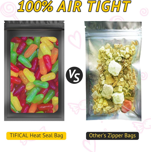 100 PCS Smell Proof Bag - Holographic Packaging Bags for Small Business, Resealable for Food Storage