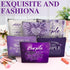 Hillban 6 Pcs Purple Makeup Bag Gifts - Inspirational Zipper Cosmetic Pouch for Purple Lovers