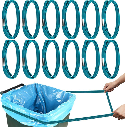 12 Pieces 78.7 Inches Trash Can Bands, Fits 94-96 Gallon Garbage Can, Green Colors