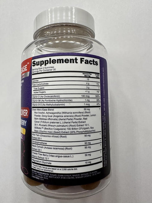 Gummies D3, B6 B12 Menopause Supplement for Women with Black Cohosh, Wild Yam, DIM, Magnesium, Red Clover Chasteberry