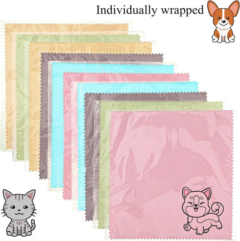 WILLBOND 20 6 6 Inches Pcs Microfiber Cleaning Cloth Cute Dog Design Microfiber Cloth Soft Multicolor Glasses Cleaner