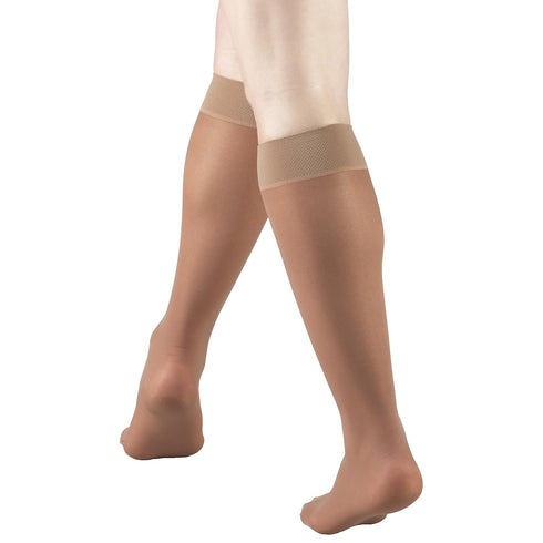 Truform Sheer Compression Stockings, Women's Knee High Length, 8-15 mmHg, 20 Denier, Taupe, Large