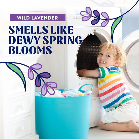 Concentrated Liquid Laundry Detergent Soap, 96 oz, 192 Loads, Wild Lavender, Eco-Friendly, HE/Standard Compatible