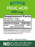 Nature's Truth Folic Acid | 800 mcg | 250 Tablets | Vegetarian, Non-GMO & Gluten Free Supplement