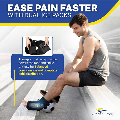 Pack 10, 11) Ankle and Foot Reusable Gel Ice Wrap for Achilles Tendonitis, Plantar Fasciitis, Sprains, Swelling, Post