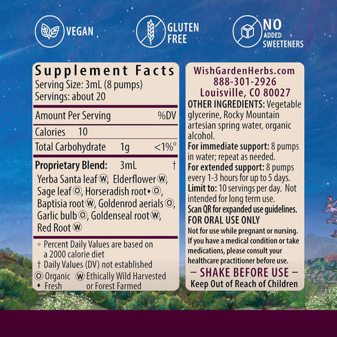 WishGarden Herbs Kick-Ass Sinus, Herbal Relief for Adults, Natural Sinus Decongestant, 2oz