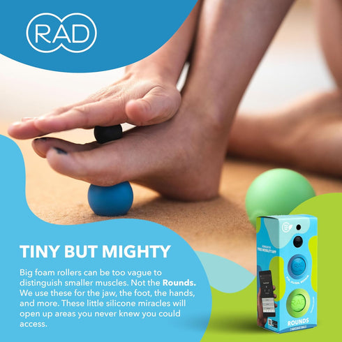 RAD Rounds Extra Soft Yoga Deep Tissue Massage Ball Set, Myofascial Release Balls for Feet, Back, Neck, Jaw & Forearms