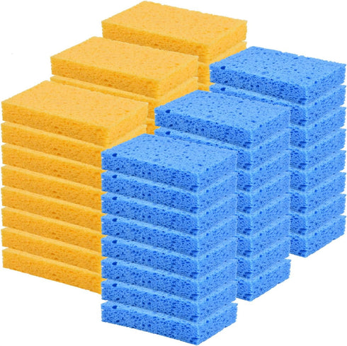 YoleShy 48 Pack Sponges Kitchen Natural Compressed Cellulose Sponges for Dishes Non Scratch