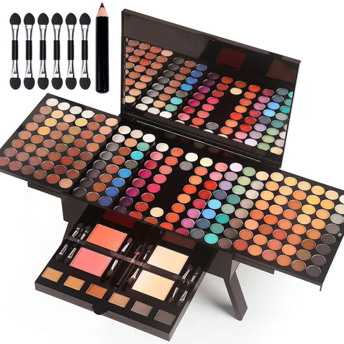 Women Makeup Sets Full Kits - 190 Colors Cosmetic Make Up Gifts with Eyeshadow, Blusher, Eyebrow Powder, and Mirror