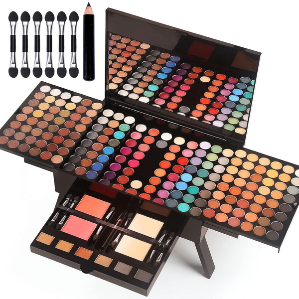 Women Makeup Sets Full Kits - 190 Colors Cosmetic Make Up Gifts with Eyeshadow, Blusher, Eyebrow Powder, and Mirror