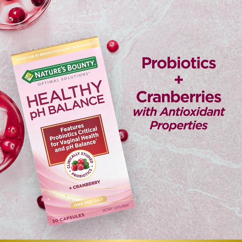 Nature's Bounty Optimal Solutions Probiotics for Vaginal Health and pH Balance, 30 Capsules