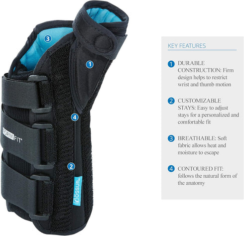 Ossur Formfit Thumb Spica Brace for DeQuervains Tendonitis, Arthritis and Gamekeepers Thumb | Features Removable