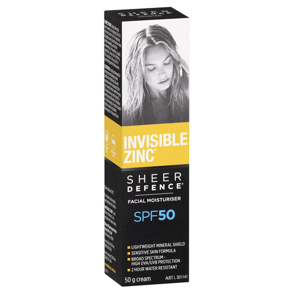 Sheer Defence Moisturizer SPF 50 - Daily Moisturizer with Sun Protection, 50g to Prevent Premature Aging from UV Rays