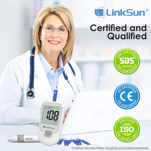 Strips*100, G-425-1,G-425-2V, G-425-3, G-427B 0.7l 5 2 50 LinkSun Diabetic Blood Test Used for Blood Glucose Monitor