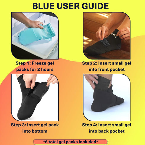 Packs (1 Inflammation Relief Genius Cold Therapy Socks with Reusable Gel Ice - Large Pair), Cotton/Polyester Blend, Dry