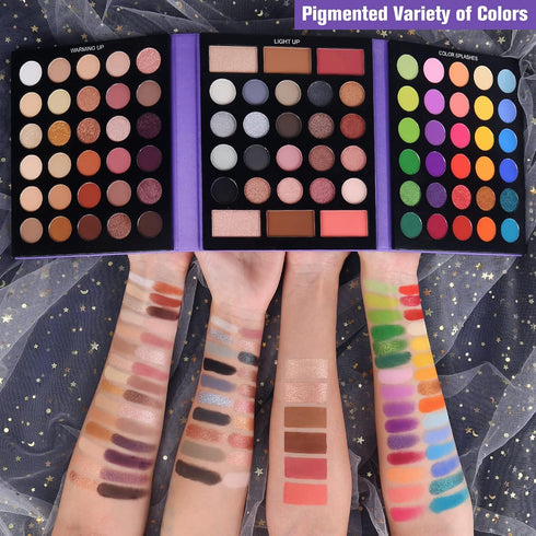 UCANBE Eyeshadow Palette with 15Pcs Brushes Makeup Set, 86 Colors Pigmented Makeup Set for Valentine's Day Gift