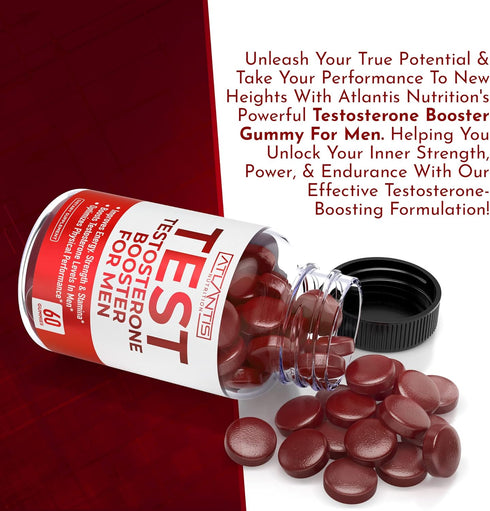 Testosterone Booster Gummies for Men, Male Enhancement, Boosts Energy & Optimizes Physical Performance, 60 Gummies
