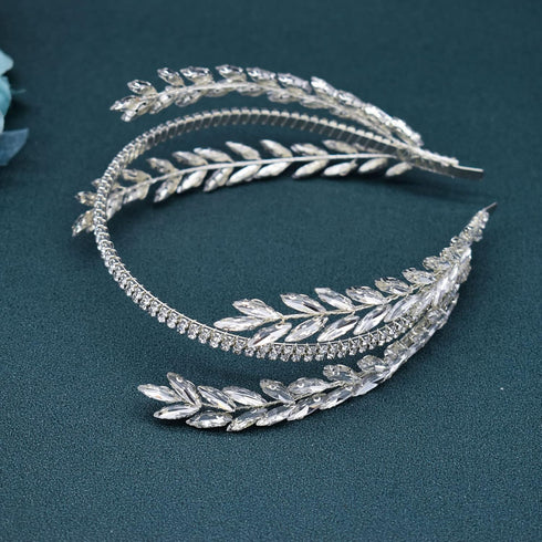 Rhinestone Bridal Headband, Wedding Hair Accessories for Brides, Wedding Headpiece in Silver