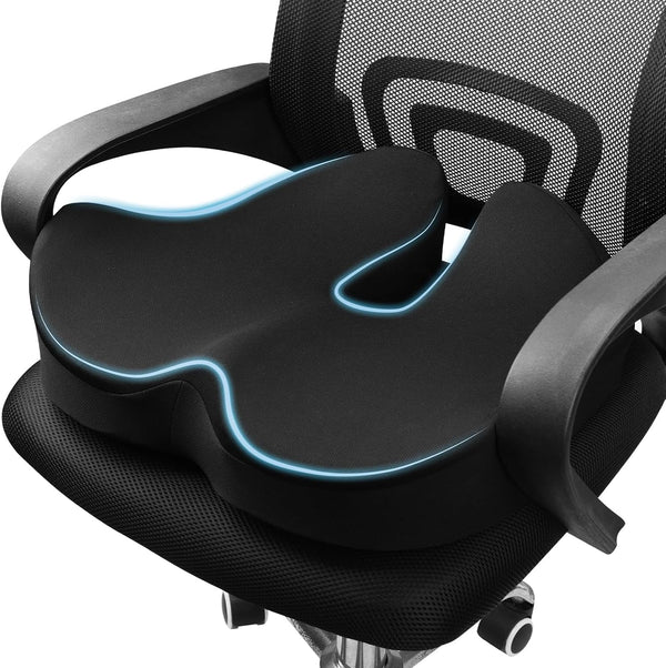 Triforde Ergonomic Memory Foam Seat Cushion - Relieves Sciatica, Tailbone & Back Pain