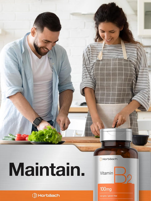 Horbaach Vitamin B-2 100mg, 180 Tablets, Vegetarian, Non-GMO & Gluten Free Supplement