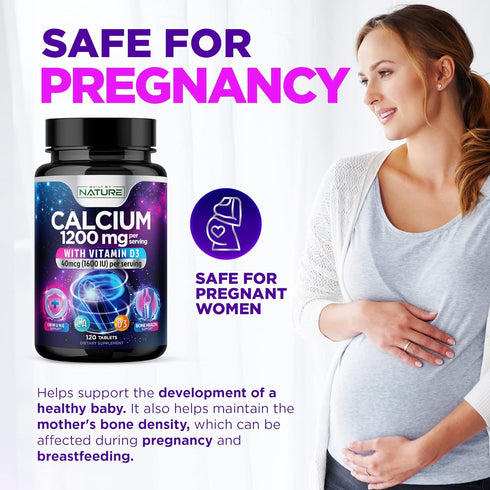 Calcium 1200mg with Vitamin D3, 120 Tablets | Advanced Bone Support Supplement for Best Absorption