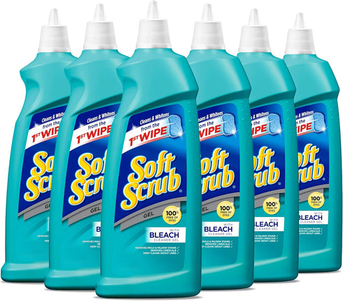 Soft Scrub Gel with Bleach Cleaner, 28.6 Ounces (Pack of 6)