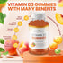 Sugar Free Vitamin D3 K2 Gummies - 5000 IU D3 + 80 mcg K2, Gluten-Free, Non-GMO, Natural Peach Flavor