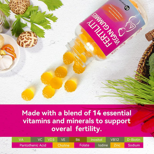 Gummies Gummies 60 Count Gummy Fertility for Women to Get Pregnant Fast, Folic Acid Conception to Boost Fertility