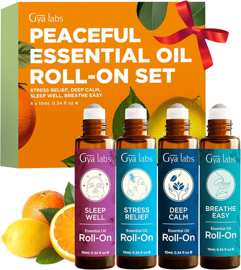 Gya Labs Peaceful Roll on Essential Oils Set - 0.34 Fl Oz