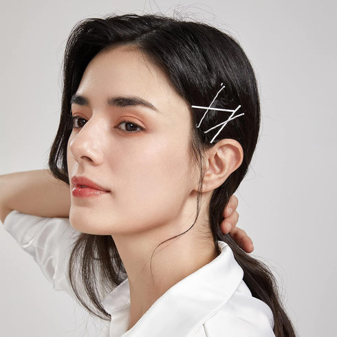 Silver Bobby Pins Hair Clips, 3.5Cm/1.38" Hair Accessories for Women, 100PCS