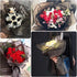 VOWOVOSDAY 20 Pcs Black Flower Wrapping Paper, Waterproof Floral Bouquet Packing Material with Ribbon for DIY Craft Gift