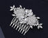Women's Rhinestone Crystal Vine Bridal Comb, Wedding or Prom Hair Side Accessory in Silver Color