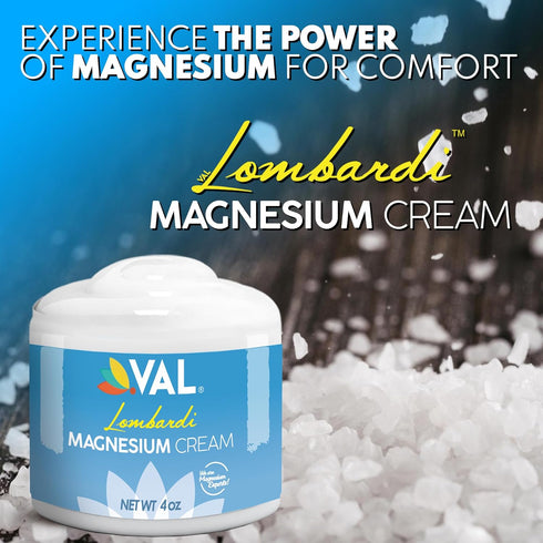 Magnesium Lotion by VAL Lombardi - Nighttime Zechstein Magnesium Chloride Cream, 4 Ounce (Pack of 1)