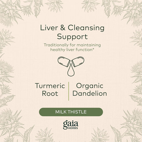 Gaia Herbs Liver Cleanse - Herbal Supplement with Milk Thistle, Turmeric Curcumin, 60 Vegan Liquid Phyto-Caps