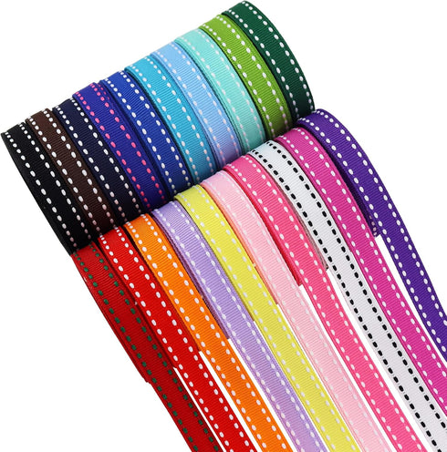 3/8" White Jump Point Grosgrain Ribbons, Perfect for Gift Wrapping Crafts Party Wedding Birthday Decoratio, DIY Crafts Bow Hair Headband Accessories Assorted Ribbon 40yd(20x2yd) by BAORJCT