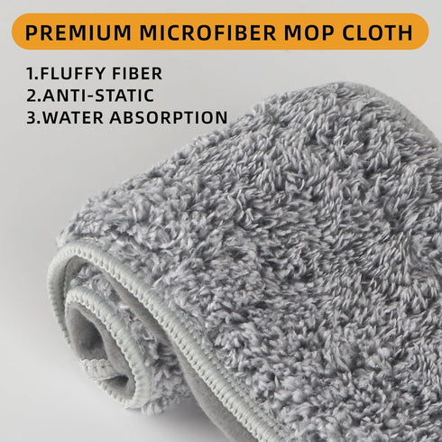 15 inch Microfiber Mop for Hardwood Floor Cleaning, Professional Dust Mop with 4 Reusable Mop Pads & Stainless Steel