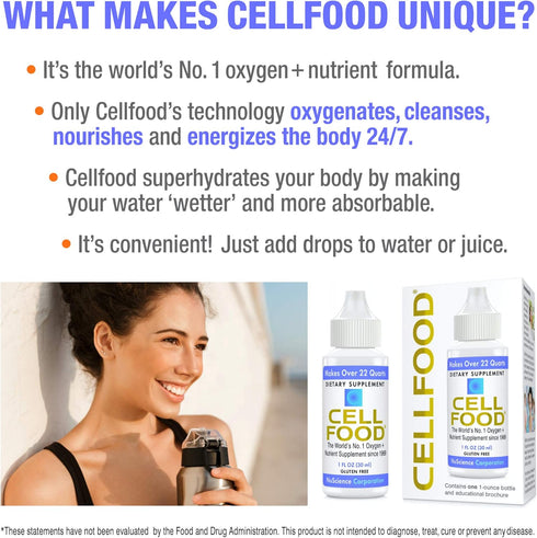 Cellfood Oxygen Boost, 1 fl oz - Liquid Oxygen Supplement for Energy, Jet Lag, Fatigue, Gluten Free