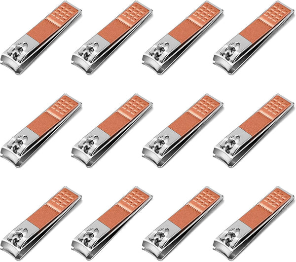 Yaomiao 12 Pieces Nail Clipper Set, Stainless Steel Nail Cutter for Women Men (Rose Gold)
