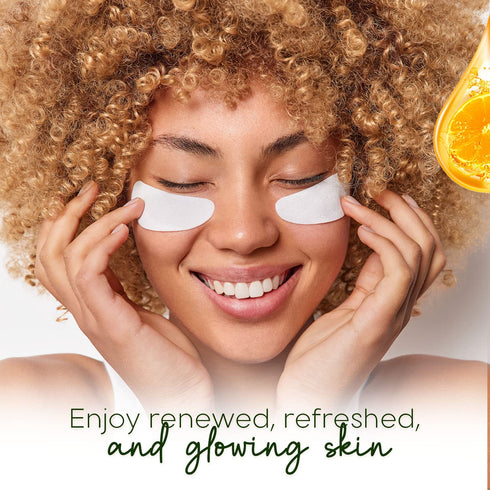 Vitamin C & Collagen Under Eye Patches - Reduces Dark Cirles, Wrinkles & Crow's Feet, Advanced Brightening Under Eye Pads - Cruelty Free Korean Skin Care For All Skin Types - 5 Pairs